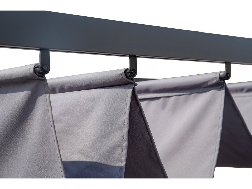 Pérgola de aluminio con techo retráctil - 3 x 4 m - Antracita