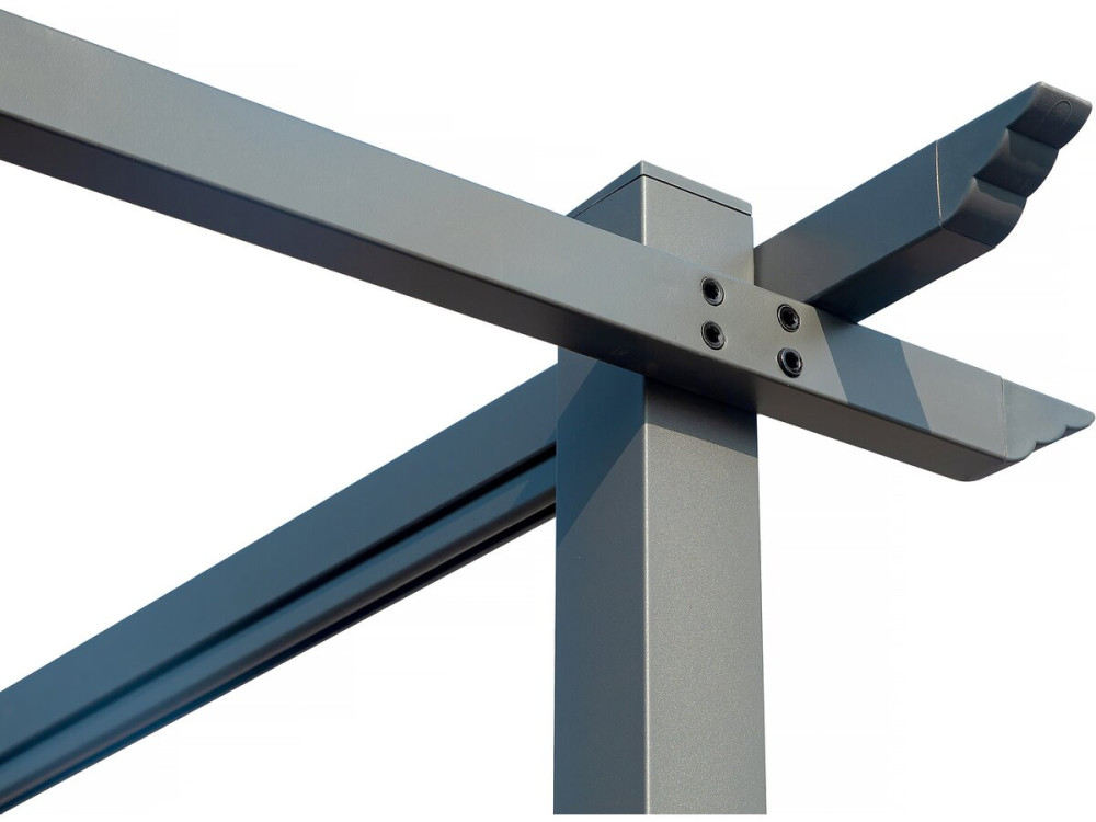 Pérgola con techo retráctil - 3 x 4 m - Gris