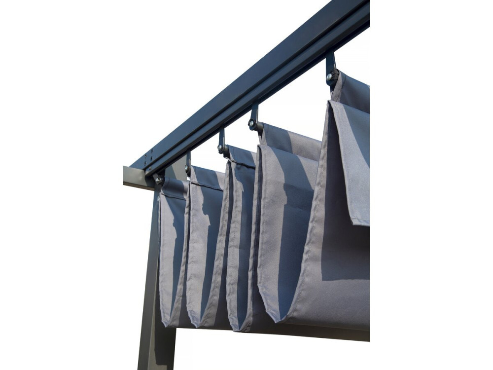 Pérgola con techo retráctil - 3 x 4 m - Gris