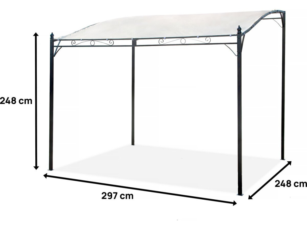 Pérgola metálica inclinada - 3 x 2,5 m - Beige