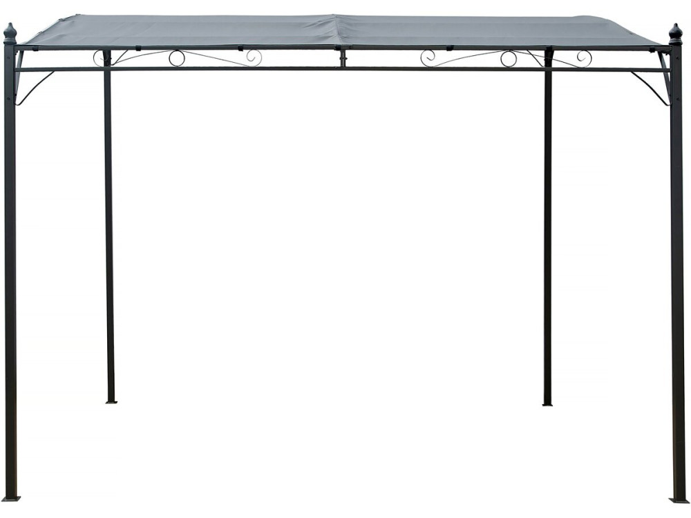 Pérgola metálica inclinada adosada - 3 x 2,5 m - Gris