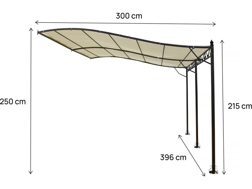 Cenador de metal - 3 x 4 m - Beige