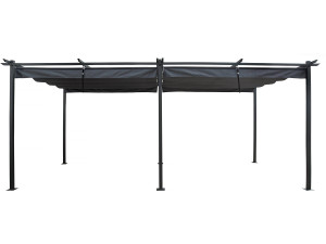 Pérgola metálica con techo retráctil - 3 x 6 m - Antracita