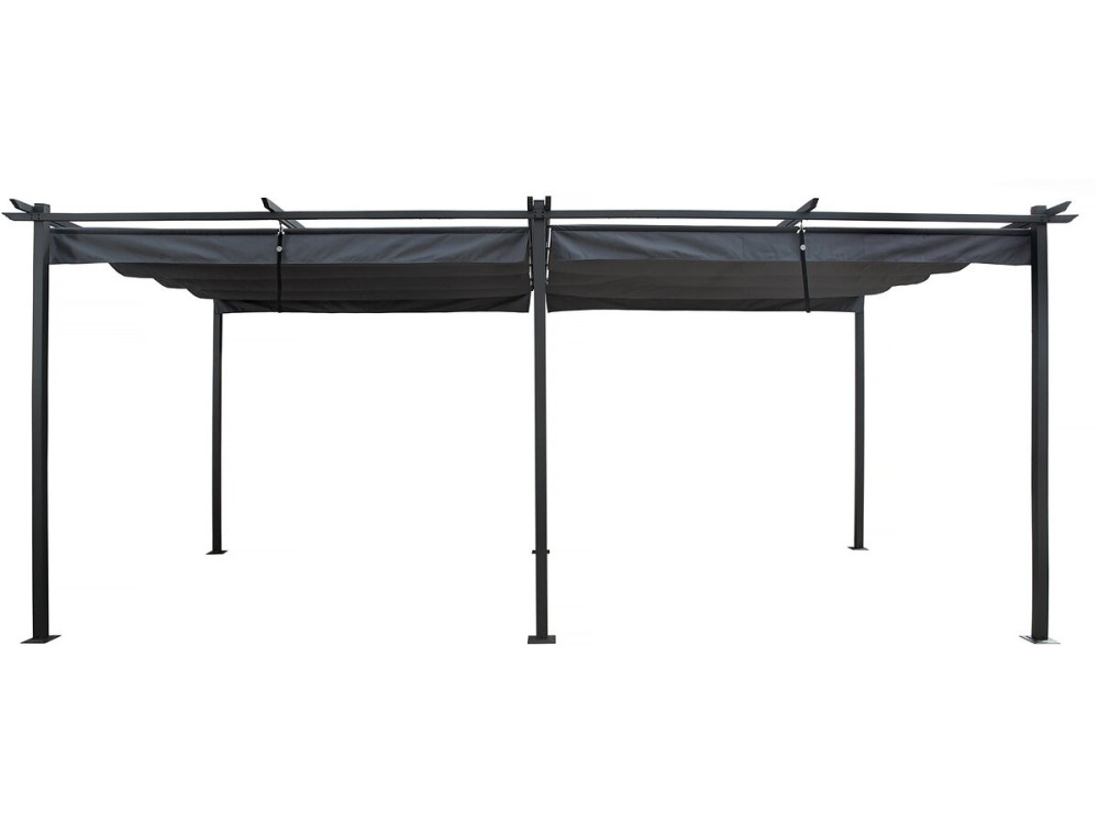 Pérgola metálica con techo retráctil - 3 x 6 m - Antracita