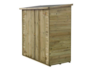 Caseta de jardín adosada LIPKI - 1.79 x 0.90 x 1.76/1.86 m - 1.62 m² - 12 mm - Con suelo