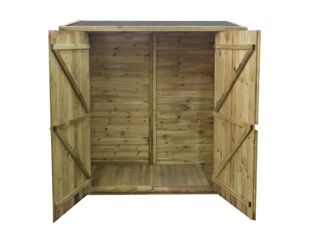 Caseta de jardín adosada LIPKI - 1.79 x 0.90 x 1.76/1.86 m - 1.62 m² - 12 mm - Con suelo