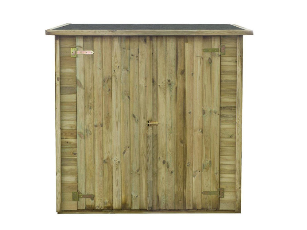 Caseta de jardín adosada LIPKI - 1.79 x 0.90 x 1.76/1.86 m - 1.62 m² - 12 mm - Con suelo