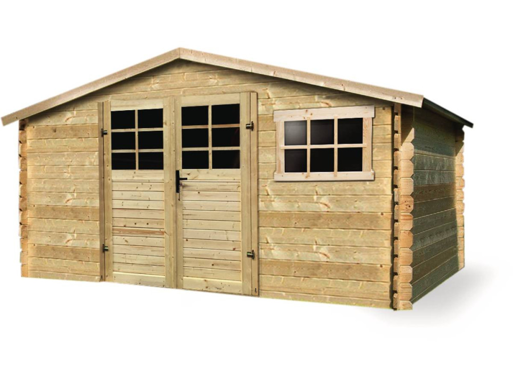 Caseta de jardín tradicional de madera - 11,56 m2 - 388 x 298 x 218 cm - 28mm