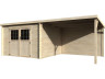 Caseta de jardín de madera "Edén" con ampliación - 18,02 m² - 6,05 x 2,98 x 2,09 m - 28 mm
