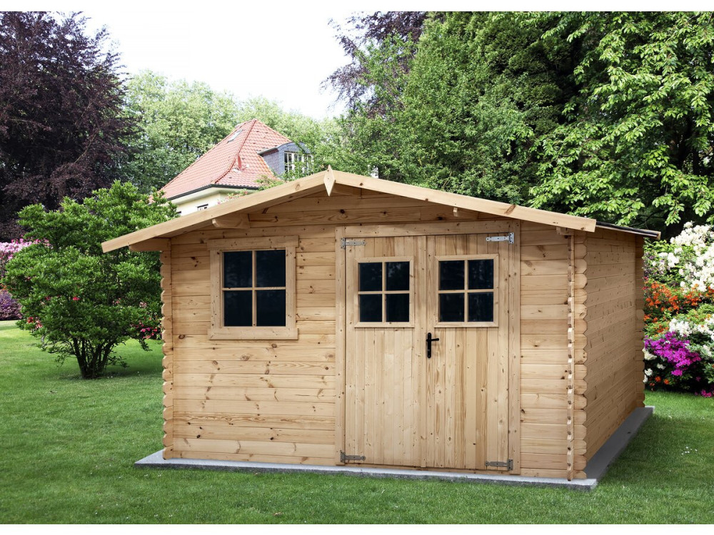 Caseta de jardín de madera "Oz" de 14 m² - 388 x 298 x 225 cm - 28 mm