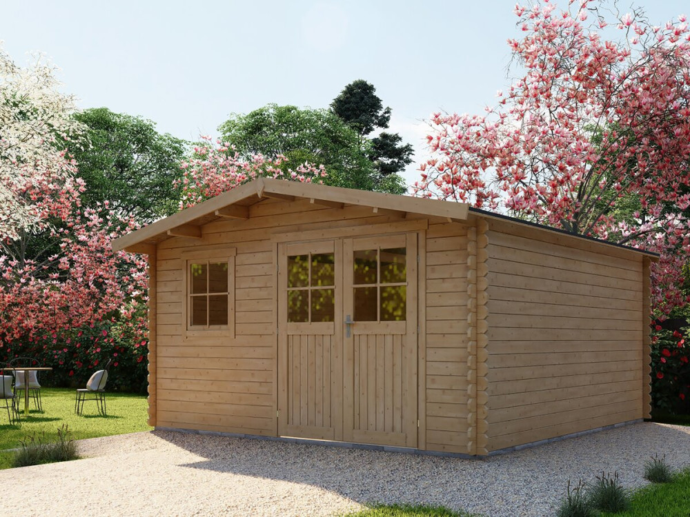 Cobertizo de jardín de madera "Belval" - 19 m² - 28 mm