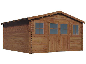 Caseta de jardín de madera marrón tratada en autoclave "Lormont" - 21,2 m² - 28 mm