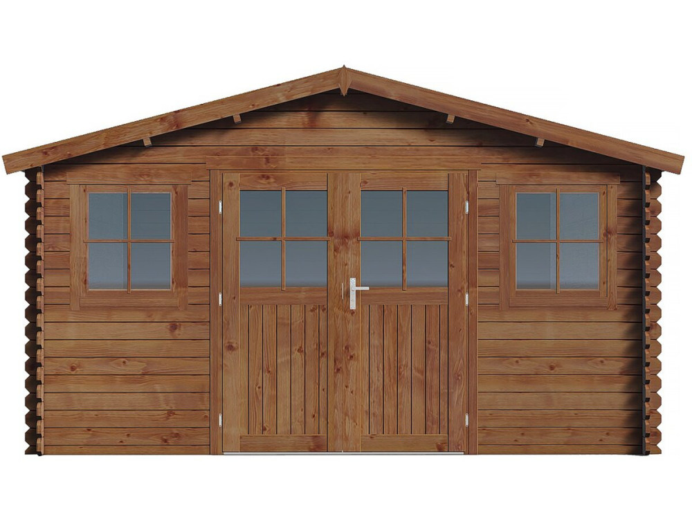 Caseta de jardín de madera marrón tratada en autoclave "Lormont" - 21,2 m² - 28 mm