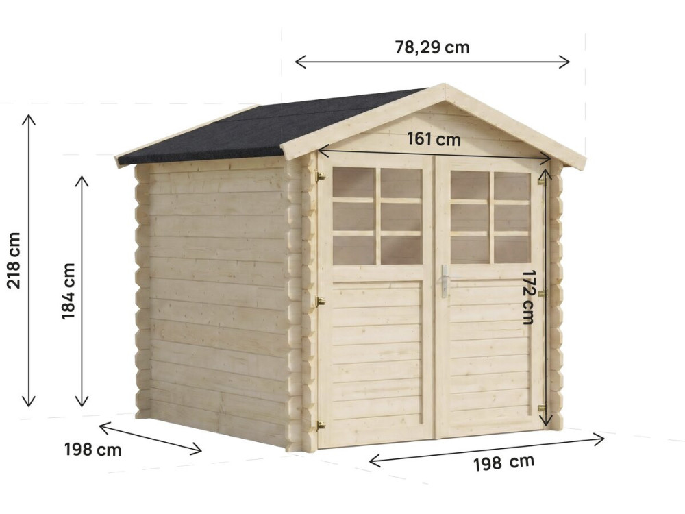 Caseta de jardín de madera "Beaumont" - 4,48 m² - 223 x 201 cm - 28 mm