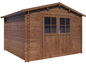 Caseta de jardín de madera "Willow" - 9,3 m² - 28 mm - Marrón