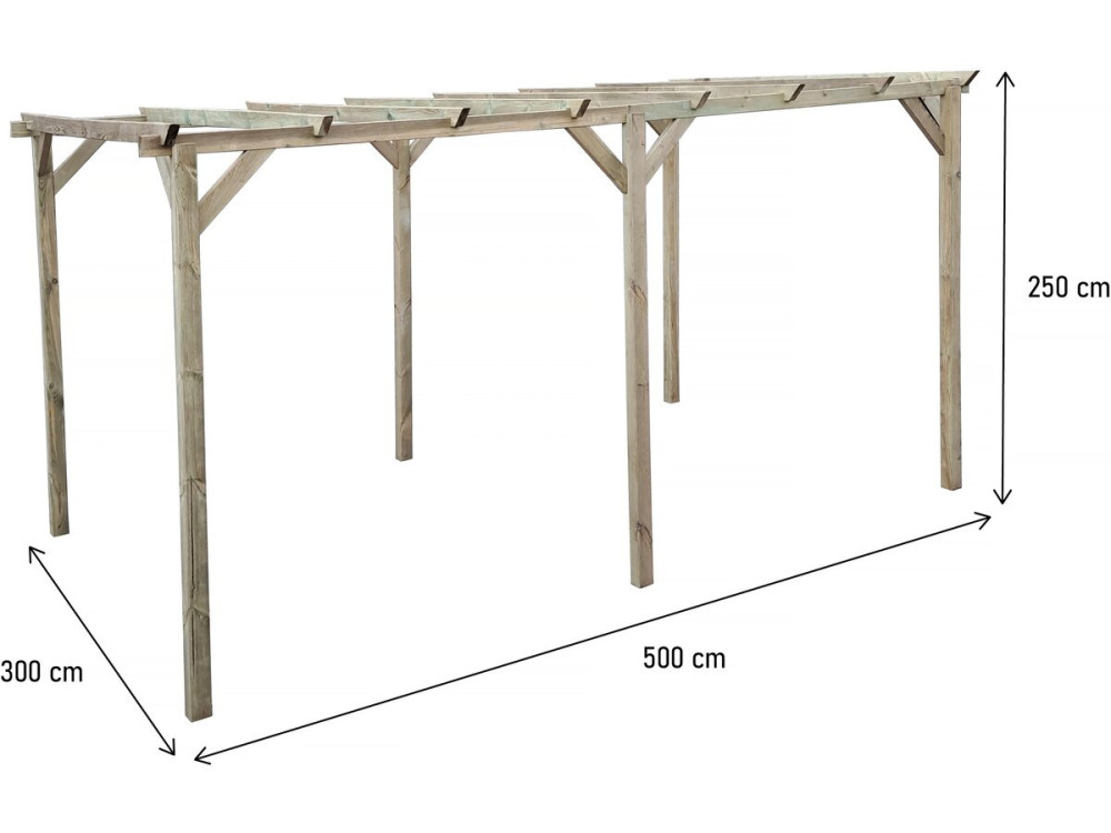 Carport de madera "Solar II" 3 x 5 x 2,4