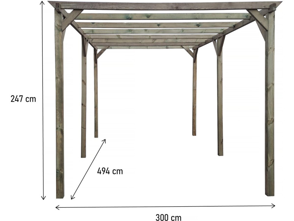 Marquesina para vehículo de madera «Sunny» 3 x 5 m