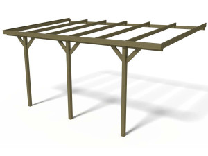 Cochera de madera adosada “Solar 2” - 300 x 454 x 245 cm