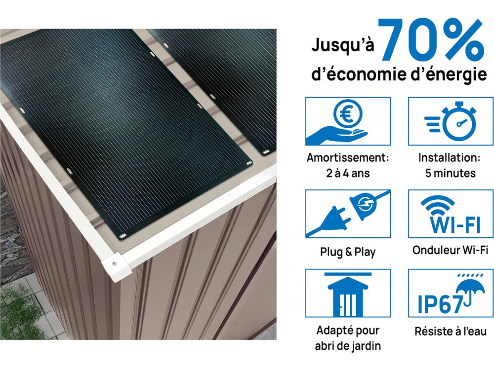 Garaje metálico «Nevada» - 15,36 m² con paneles solares