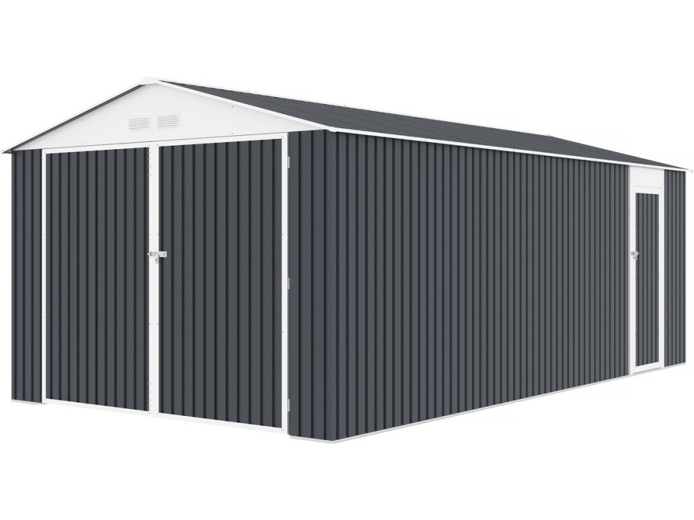Garaje metálico «Houston» - 15,36 m² con panel solar - Antracita