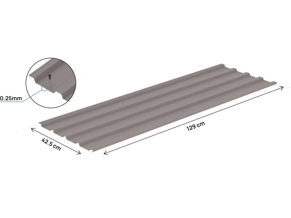 Lote de 12 paneles de revestimiento de acero galvanizado "Atlanta" - 129 x 42 cm - Topo