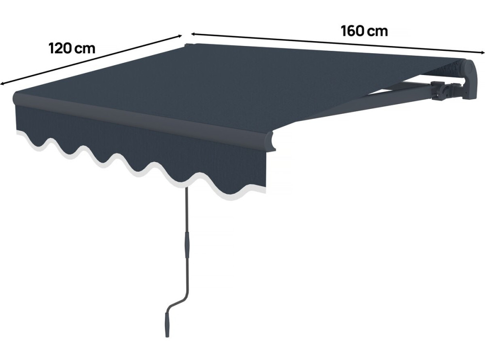 Toldo de aluminio «Ombra 1» - 160 x 120 cm - Gris