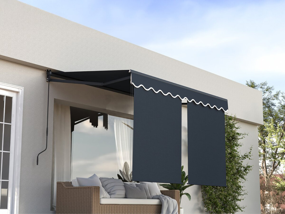 Toldo "Shadow" con faldón de aluminio 2 x 3 m - Gris antracita