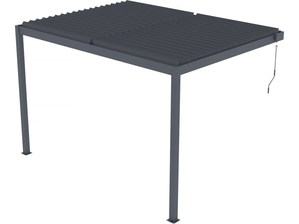 Pérgola bioclimática adosada "Windsor" con led - 3 x 4 m - Antracita