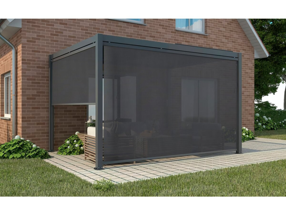 Estor enrollable para pérgola - 370 x 204 cm - Antracita