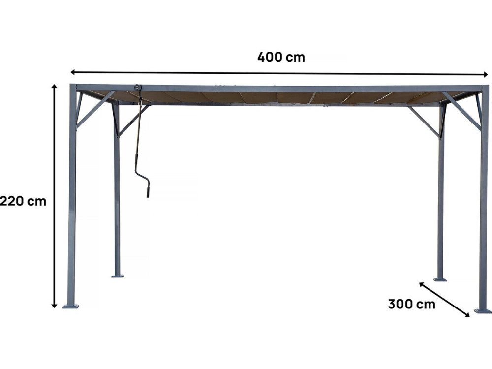 Pérgola bioclimática de tejido «Lodge» 3x4 m - Topo