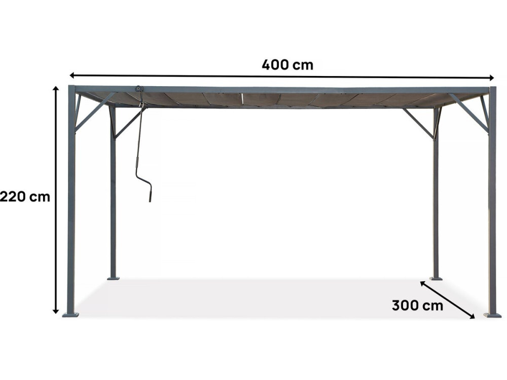 Pérgola bioclimática de tejido «Lodge» 3x4 m - Antracita