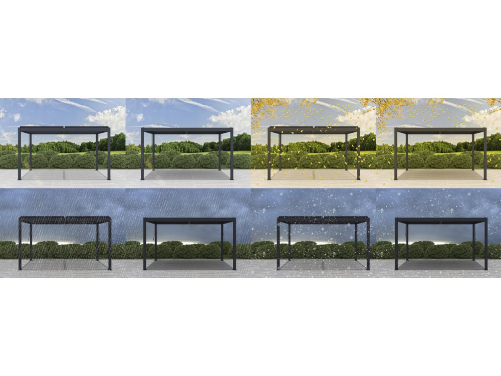 Pérgola bioclimática de aluminio «Windsor» - 3 x 4 m - Antracita