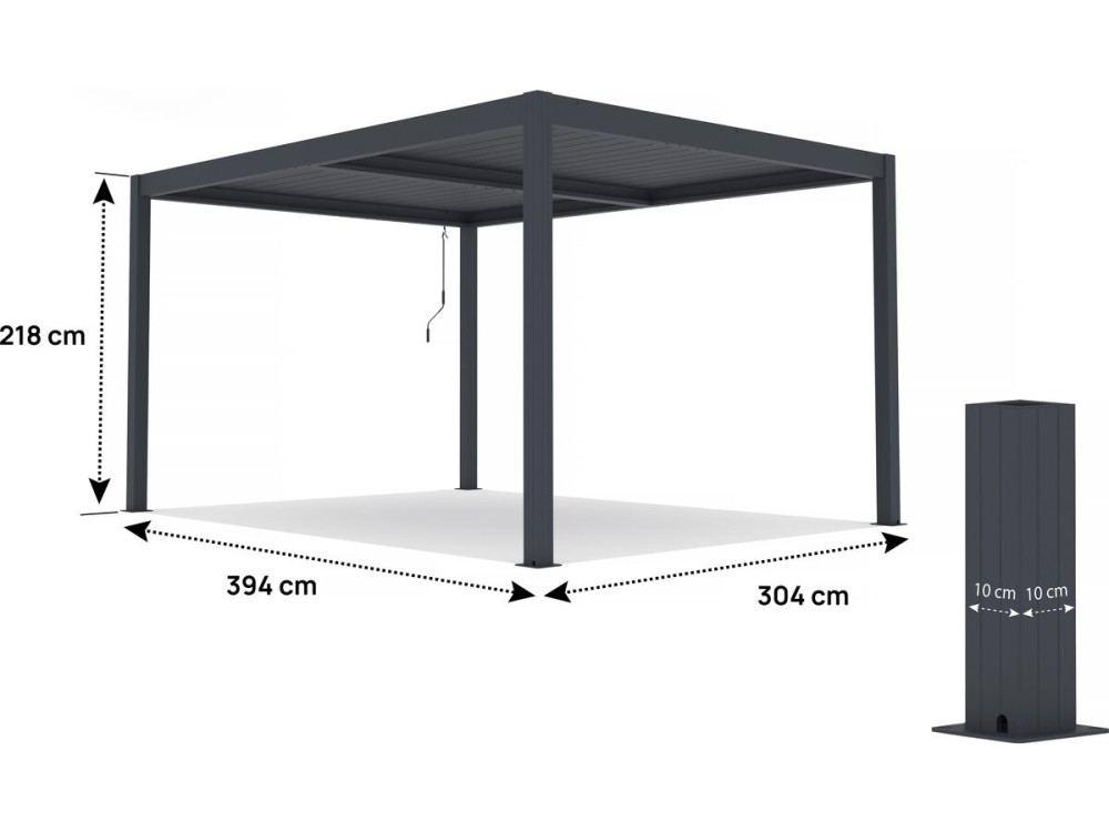 Pérgola bioclimática de aluminio «Windsor» - 3 x 4 m - Antracita