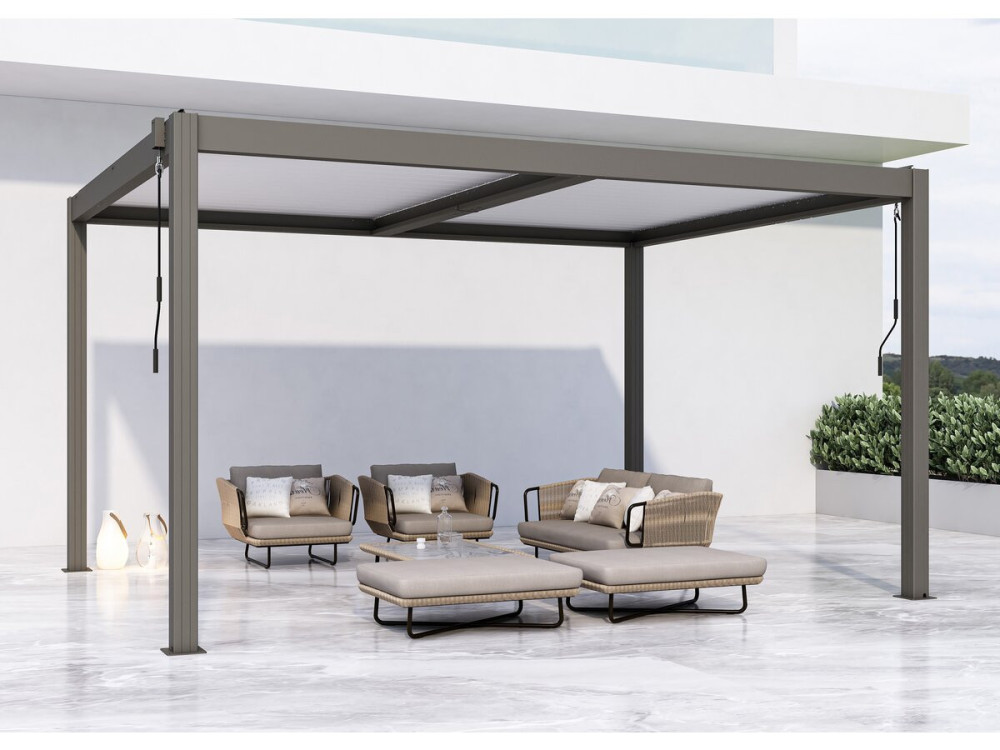 Pérgola bioclimática «Windsor» - 3 x 4 m - Gris topo