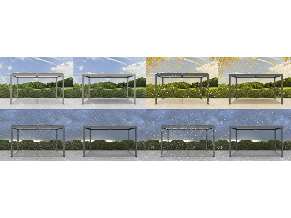 Pérgola bioclimática «Windsor» - 3 x 4 m - Gris topo