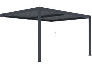 Pérgola adosada de aluminio "Windsor" - Gris antracita - 3 x 4 m