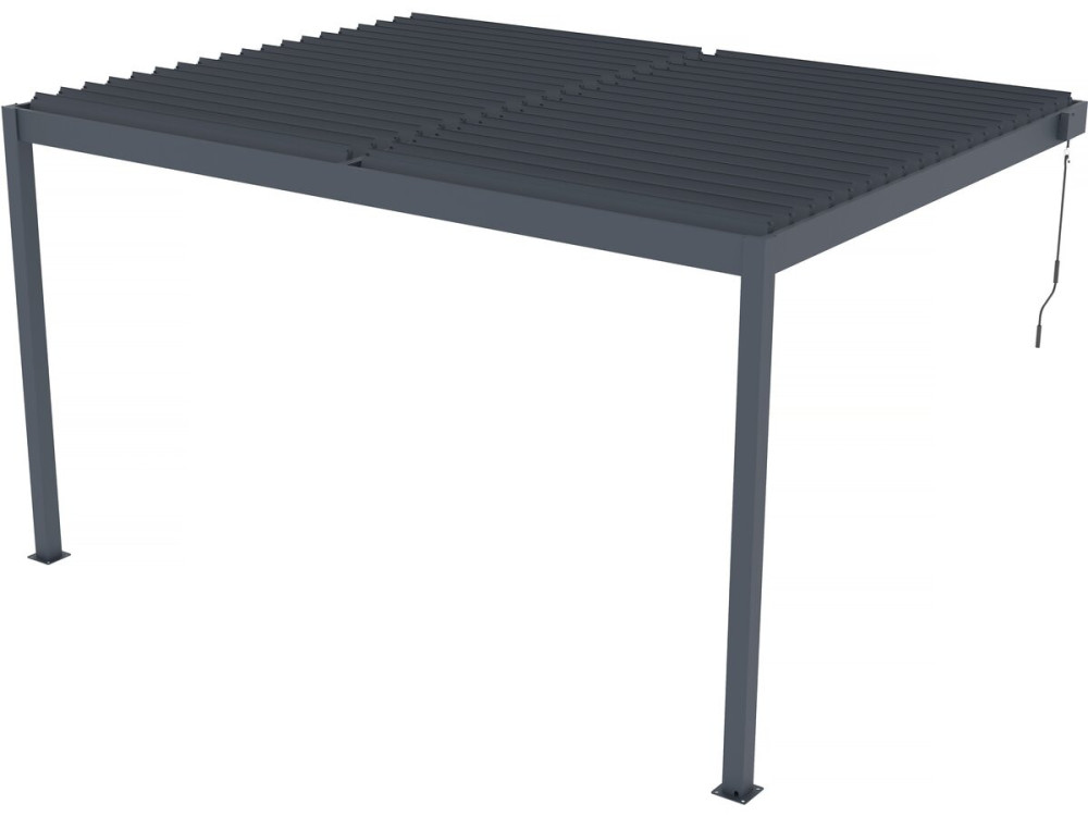 Pérgola adosada de aluminio "Windsor" - Gris antracita - 3 x 4 m