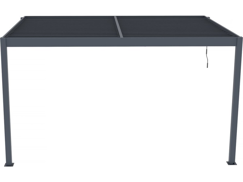 Pérgola adosada de aluminio "Windsor" - Gris antracita - 3 x 4 m