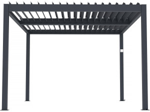 Pérgola bioclimática motorizada con led "Windsor" de aluminio 3 x 4 - Gris