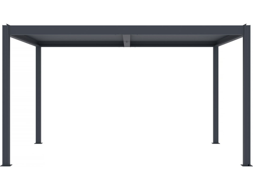 Pérgola bioclimática motorizada con led "Windsor" de aluminio 3 x 4 - Gris