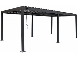 Pérgola bioclimática "Kensington" de aluminio autoportante - 3 x 6 m - Gris