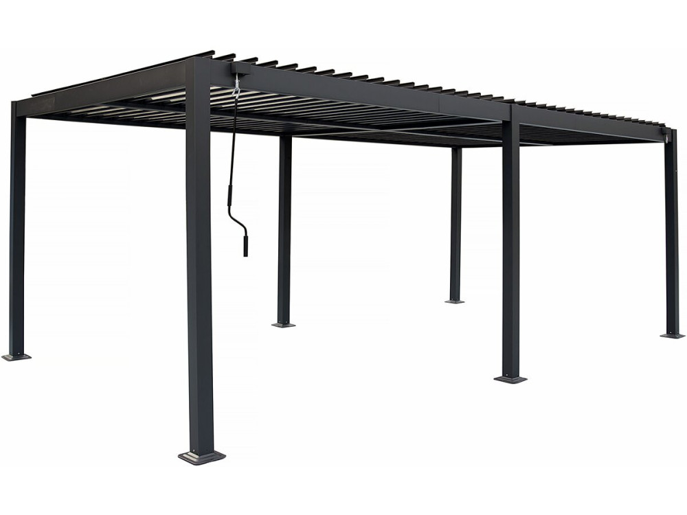 Pérgola bioclimática "Kensington" de aluminio autoportante - 3 x 6 m - Gris