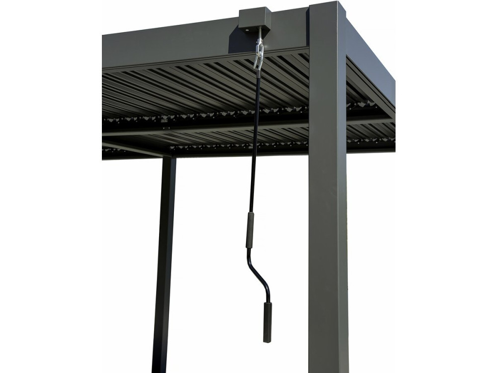 Pérgola bioclimática "Kensington" de aluminio autoportante - 3 x 6 m - Gris