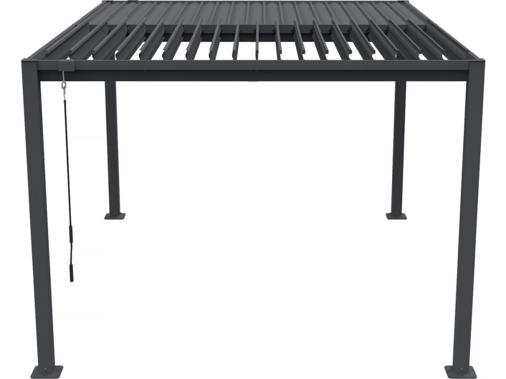 Pérgola bioclimática autoportante "Howard" con lamas orientables - 3 x 4 m - Gris