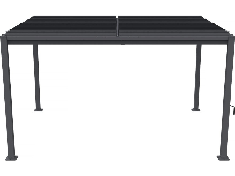 Pérgola bioclimática autoportante "Howard" con lamas orientables - 3 x 4 m - Gris