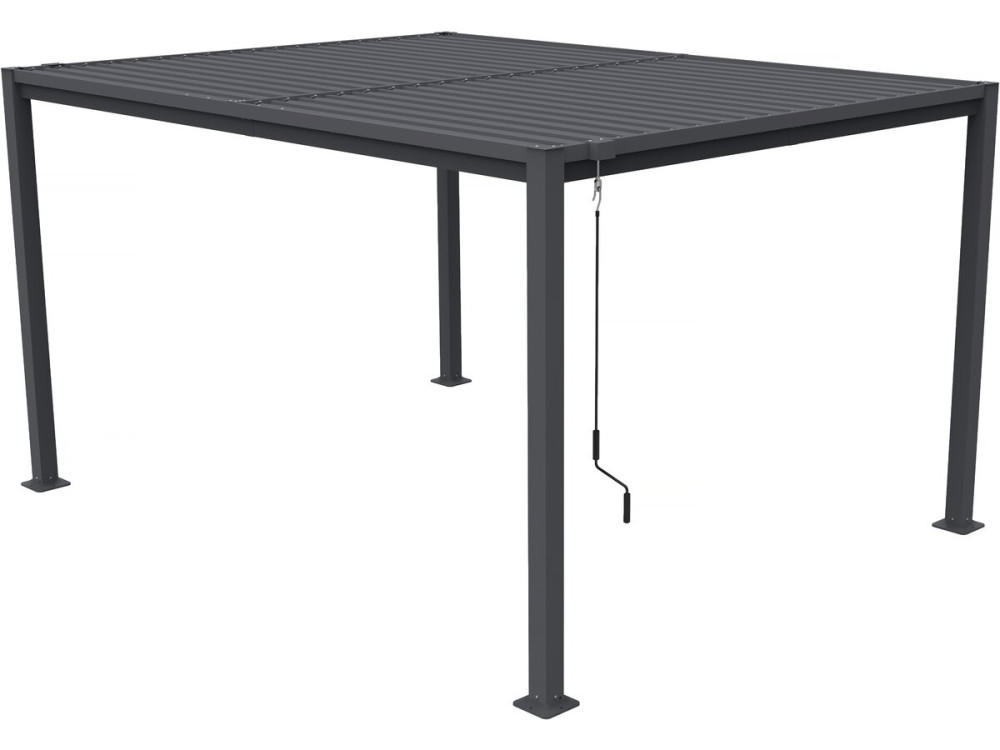 Pérgola bioclimática autoportante "Howard" con lamas orientables - 3 x 4 m - Gris