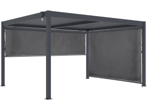Pérgola bioclimática con 2 toldos de aluminio "Windsor" - 3 x 4 m - Gris