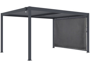 Pérgola bioclimática "Windsor" con toldo de aluminio - 3 x 4 m - Gris