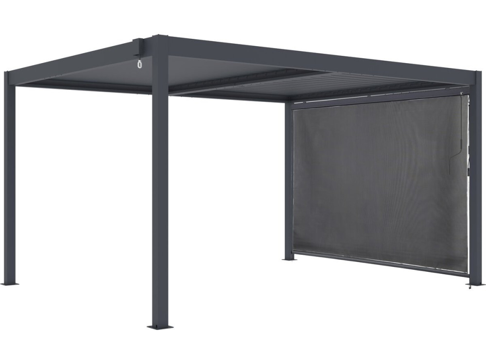 Pérgola bioclimática "Windsor" con toldo de aluminio - 3 x 4 m - Gris