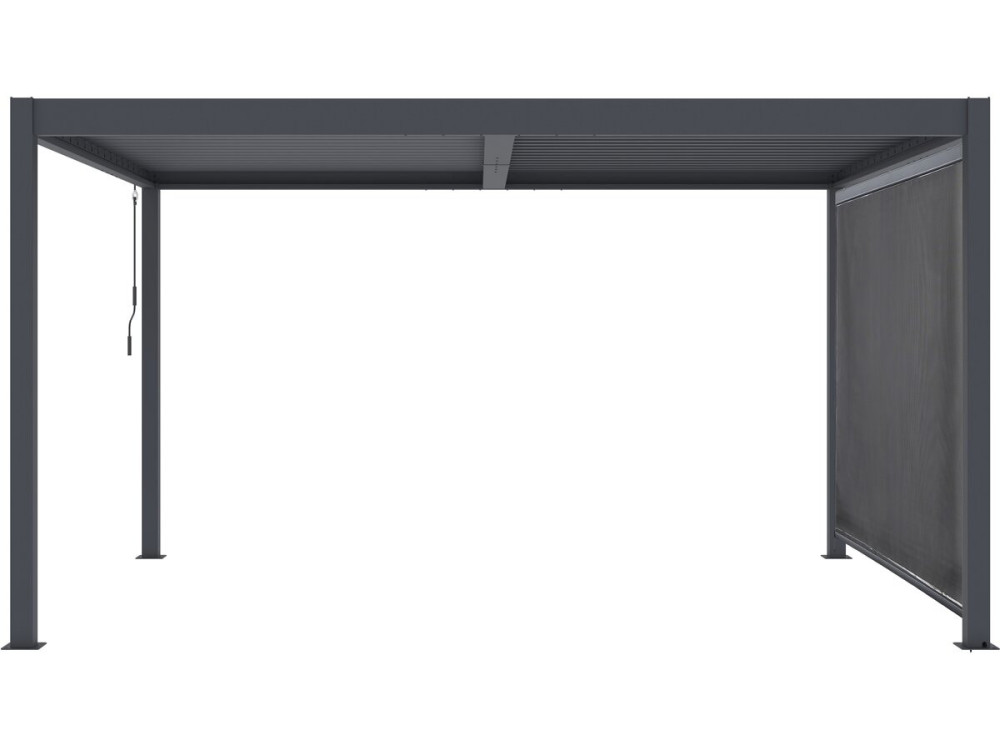 Pérgola bioclimática "Windsor" con toldo de aluminio - 3 x 4 m - Gris
